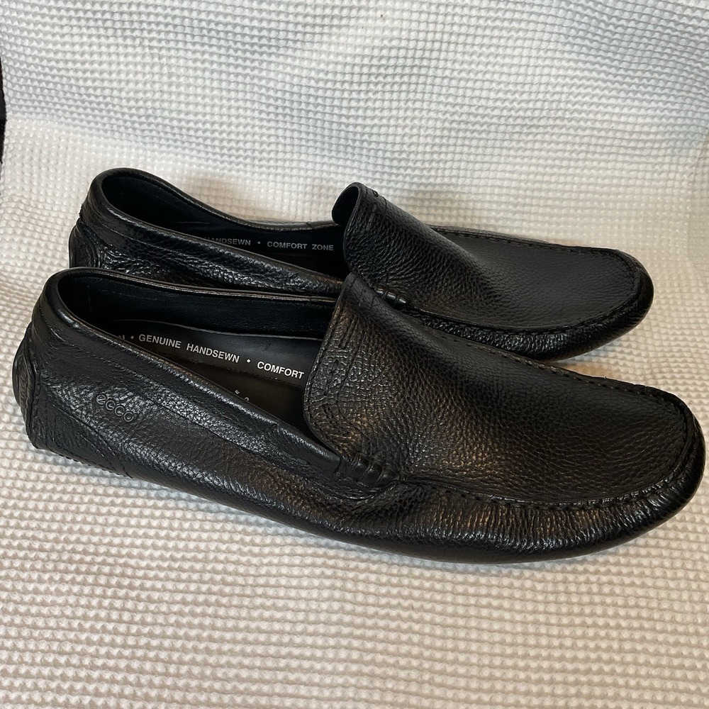 ECCO Classic Moc 2.0 Men's Black Leather Loafer Driving Shoe Size 13.5 UK 47